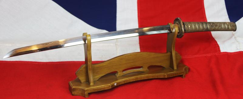 A Super Antique Ancestral Japanese Sword. Koto Blade, Around 500 Years Old. A WW2 Officers Katana, Antique, Edo Period, Traditional Tsuka {Hilt}. Unusual Short Size, For Tank Officer Service