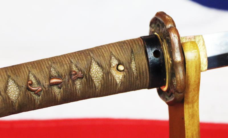 A Super Antique Ancestral Japanese Sword. Koto Blade, Around 500 Years Old. A WW2 Officers Katana, Antique, Edo Period, Traditional Tsuka {Hilt}. Unusual Short Size, For Tank Officer Service