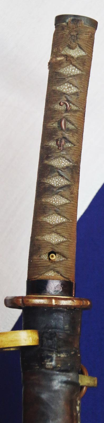 A Super Antique Ancestral Japanese Sword. Koto Blade, Around 500 Years Old. A WW2 Officers Katana, Antique, Edo Period, Traditional Tsuka {Hilt}. Unusual Short Size, For Tank Officer Service