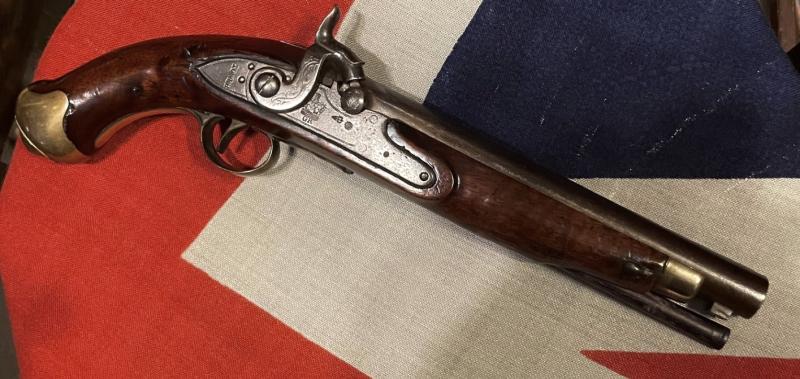 A Fabulous, Circa 1804, Peninsular War & Waterloo British Light Dragoon Pistol From the Tower of London. GR Crown Tower Stamped Ordnance Issue, Superb Walnut Stock. Just Arrived Today & An Incredibly Inexpensive Light Dragoon Service Pistol