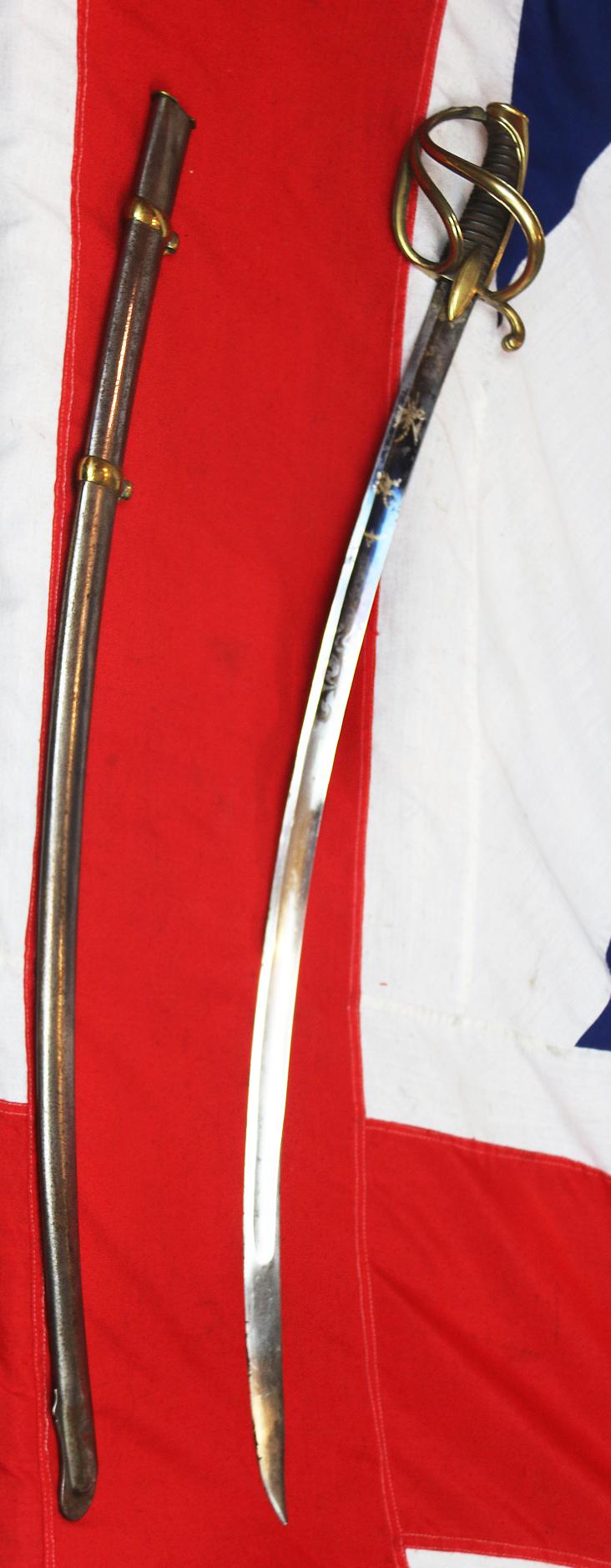 A Rare, Absolutely Stunning 1st Empire, Combat, 'Blue. & Gilt' Officer's Sabre of the Legere, Hussards, & Mounted Chasseurs. The Year IX, Circa 1810, Sabre Used by Officers of the Mounted Chasseurs of the Imperial Guard
