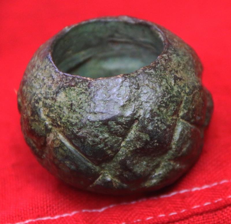 A Very Good & Fine Original Medieval 'Crusader' Knight's Bronze Battle Mace & Scorpion Flail Mace Head Circa 12th Century. Around 900 Years Old, In Superb Condition and With Excellent Natural Age Patination