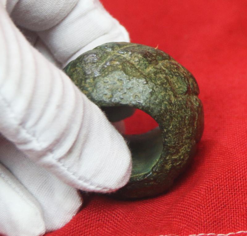 A Very Good & Fine Original Medieval 'Crusader' Knight's Bronze Battle Mace & Scorpion Flail Mace Head Circa 12th Century. Around 900 Years Old, In Superb Condition and With Excellent Natural Age Patination