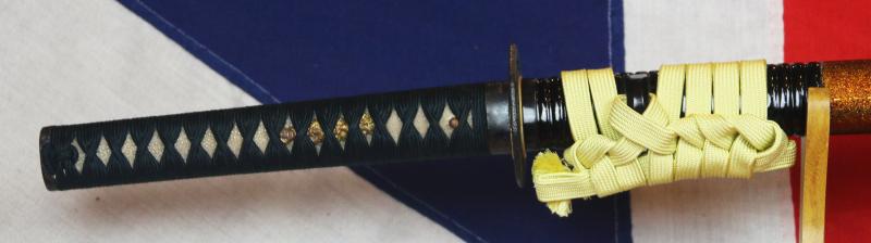 Beautiful, Original 'Tamashigiri Cutting Test' Antique Samurai Katana Signed By High Rated Master Smith, Masashige Tegarayama, 手柄山正繁 With Highly Rare Tamashigiri Cutting Test, By Gonnosuke Komatsubara, Dated 1799. & A Buddhist Eightfold Path Tsuba