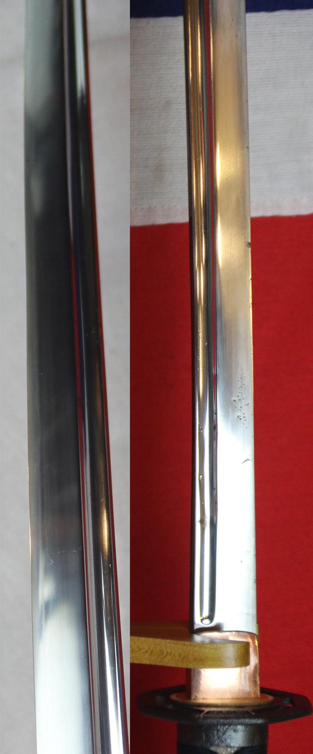 Beautiful, Original 'Tamashigiri Cutting Test' Antique Samurai Katana Signed By High Rated Master Smith, Masashige Tegarayama, 手柄山正繁 With Highly Rare Tamashigiri Cutting Test, By Gonnosuke Komatsubara, Dated 1799. & A Buddhist Eightfold Path Tsuba