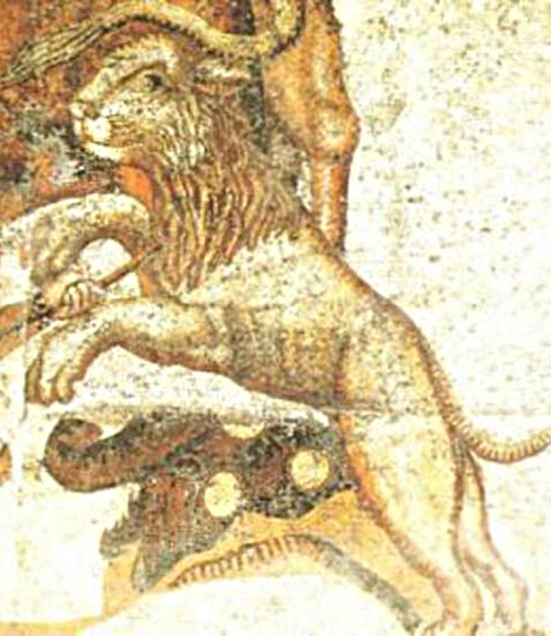 A Rare Original Roman Gladiatrix, {A Female Gladiator} Size Bronze Ring, Early Imperial Roman Period. Featuring A Coliseum Barbary Lion in a Combat Pose Around 1900 Years Old