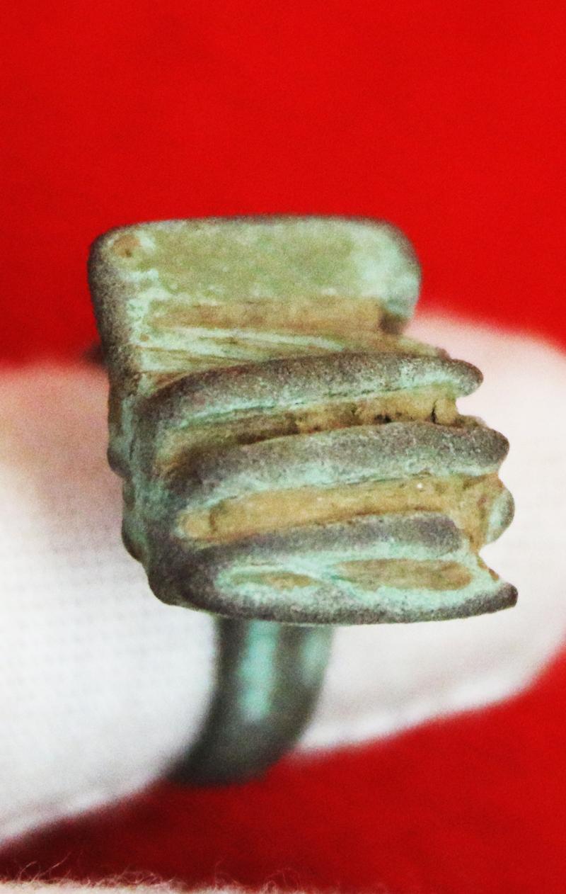 Roman Key Ring, A Bronze Amulet-Ring Key. 1st to 3rd Century A.D.Around 1900 to 1800 Years Old. Worn From The Period of Emperors Trajan, Hadrian, Marcus Aurelius, Lucius Verus, & Commodus