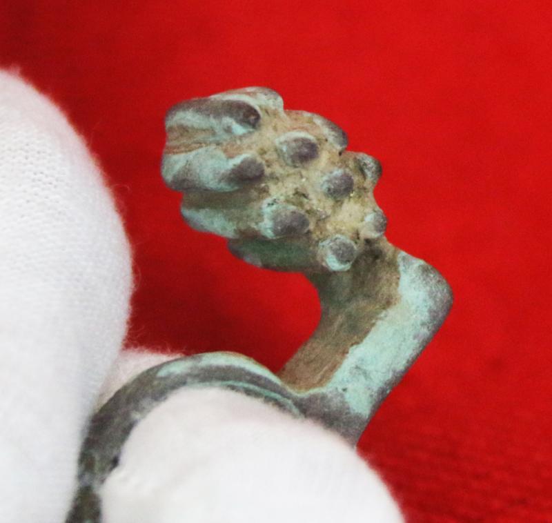 Roman Key Ring, A Bronze Amulet-Ring Key. 1st to 3rd Century A.D.Around 1900 to 1800 Years Old. Worn From The Period of Emperors Trajan, Hadrian, Marcus Aurelius, Lucius Verus, & Commodus