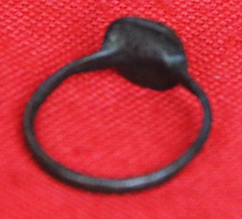 Most Rare & Desirable, Status Ring, An Original Ancient Roman Bronze Ring Engraved With A Roman Legion’s Eagle Standard. An Image Of An Ancient Roman Legion's Standard Possibly For The Legion's Aquilfer {Standard Bearer} Circa 1700 Years Old