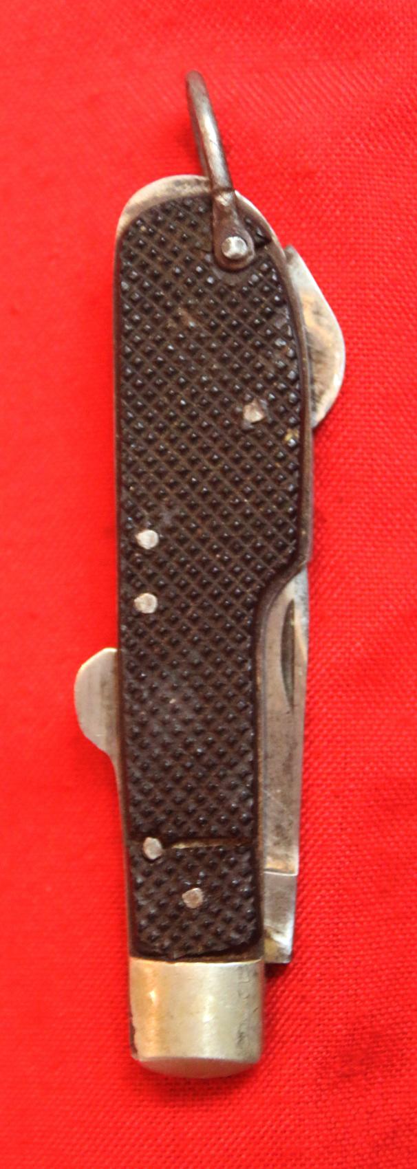 A Most Rare Original WW2 SOE/OSS Issue, Clandestine Special Operations Executive Agent's Folding Espionage and Sabotage Clasp Knife With Tyre Slasher.