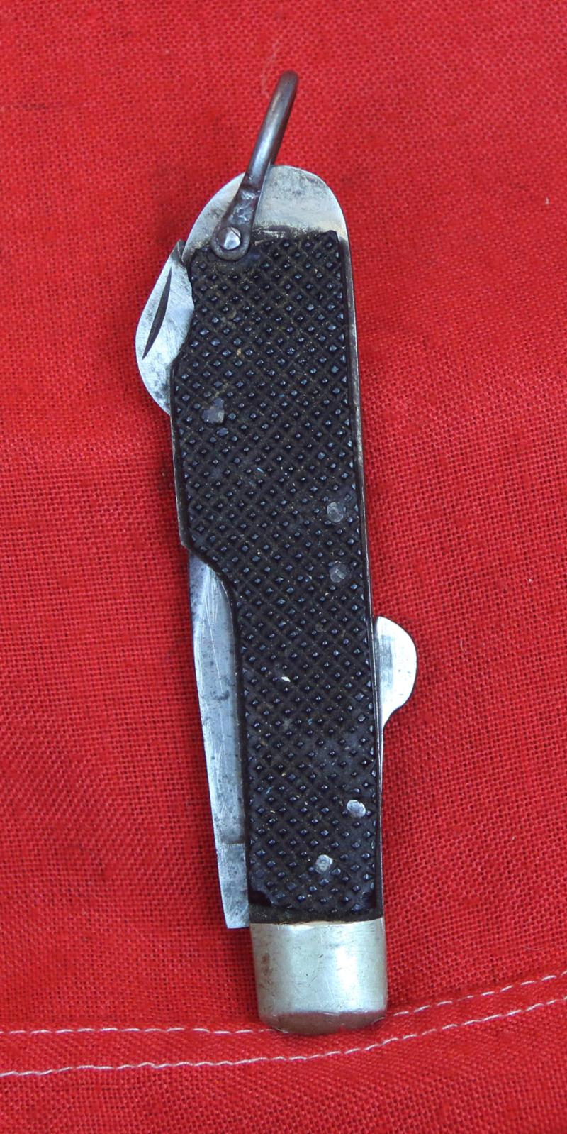 A Most Rare Original WW2 SOE/OSS Issue, Clandestine Special Operations Executive Agent's Folding Espionage and Sabotage Clasp Knife With Tyre Slasher.