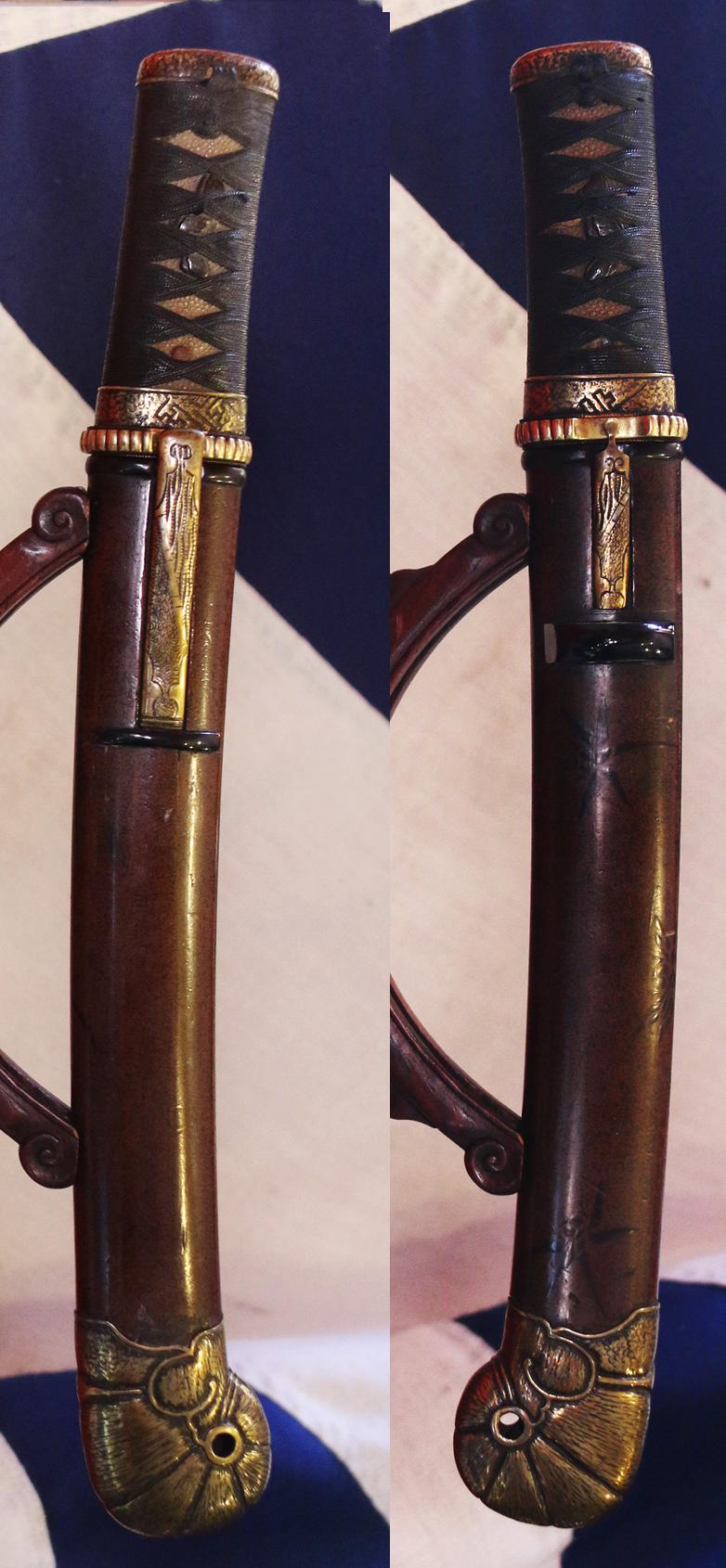 A Beautiful Unokubi Zukuri Blade Samurai Armour Piercing Tanto. Ise-ebi or Kamakuraebi Sayajiri 鞘尻, & Matching Matsushiro Sinano School Kozuka and Kogai. 16th To 17th Century Blade, Original Edo Koshirae, Of Nagano Province