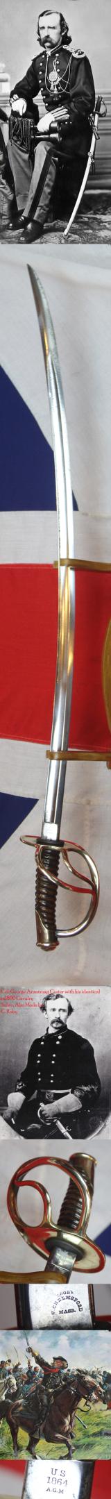 Superb Original US Civil War Cavalry Sabre By Roby, Chelmsford Mass. Dated 1864 Identical to General George Armstrong Custer's Cavalry Sabre, An 1864 Roby Contract Sword, Inspected by AGM For Custer's Wolverines. Possibly Made For The Michigan Brigade