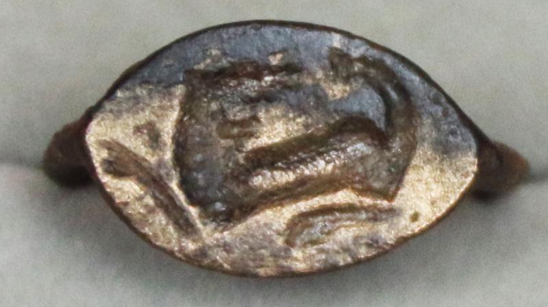 Ancient Roman Gladiator's Aes Corinthiacum Bronze Ring, Of A Colosseum Barbary Lion Late Old Republic Era To Early Empire Period. Over 2000 Years Old. Made & Used From the Reigns of Julius Caeser to Emperor Trajan