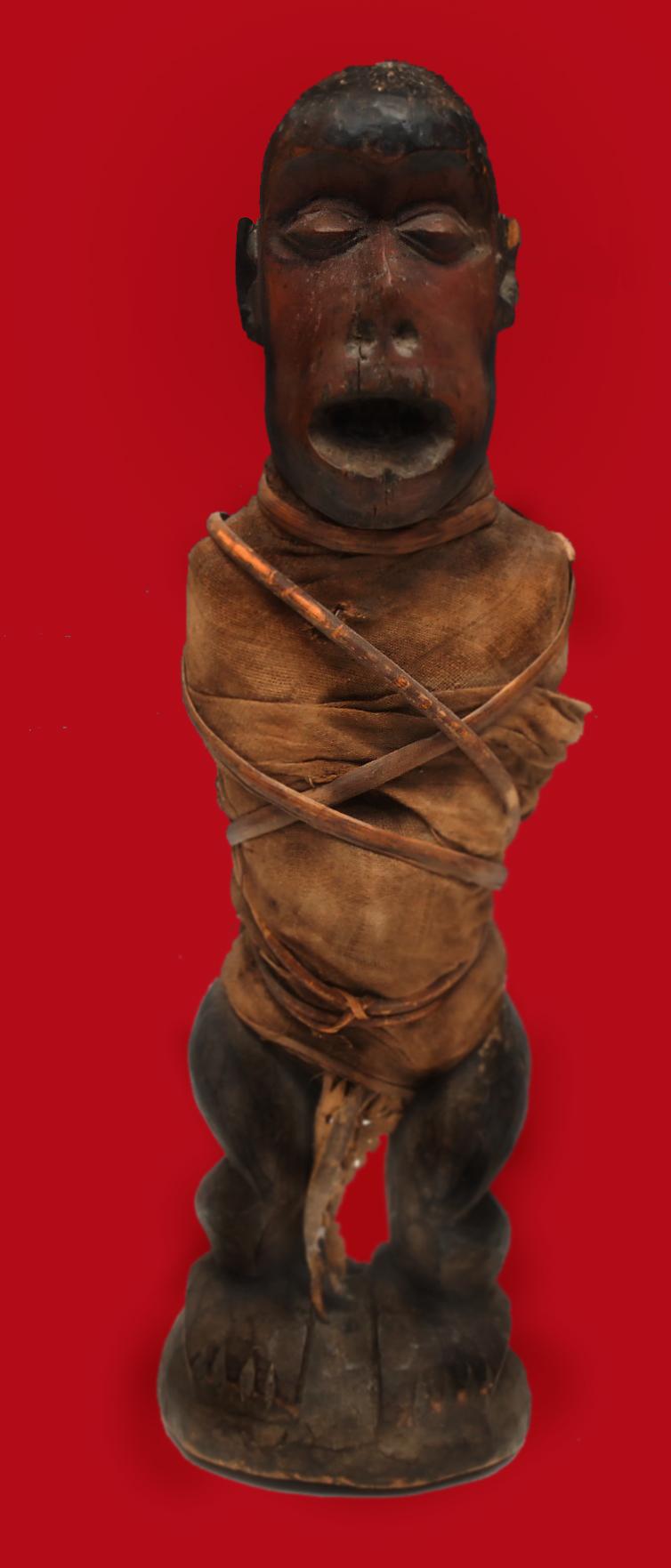 A Superb Esoteric Collection of Vintage Witchcraft Pieces, Witchballs & African Kongo Nail-Fetish Figures, & A Voduo {Voodoo} Entangled Simian Carved Figure. Feared by Victorian Missionaries as Instruments of Sorcery by The Tribal Nganga. & A Draken Head