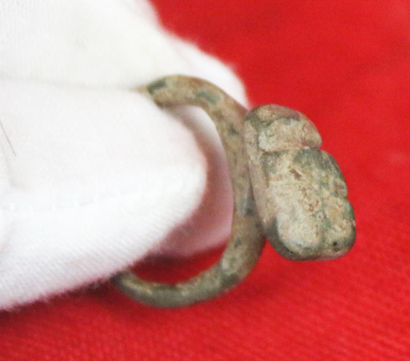 Ancient Roman Key Ring, A Bronze Amulet-Ring Key. 1st to 3rd Century A.D.Around 1900 to 1800 Years Old. Worn From The Period of Emperors Trajan, Hadrian, Marcus Aurelius, Lucius Verus, & Commodus