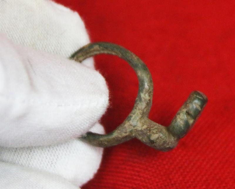 Ancient Roman Key Ring, A Bronze Amulet-Ring Key. 1st to 3rd Century A.D.Around 1900 to 1800 Years Old. Worn From The Period of Emperors Trajan, Hadrian, Marcus Aurelius, Lucius Verus, & Commodus