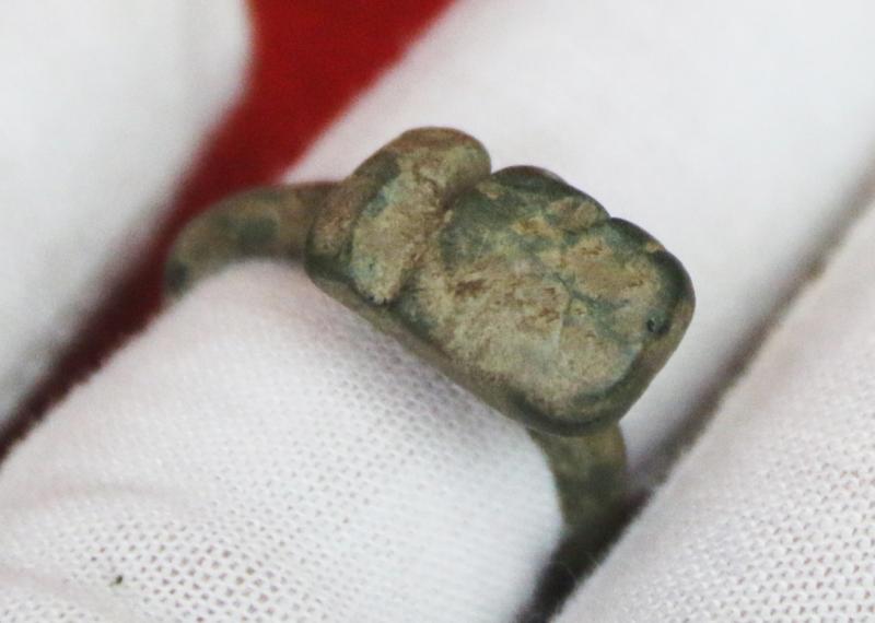 Ancient Roman Key Ring, A Bronze Amulet-Ring Key. 1st to 3rd Century A.D.Around 1900 to 1800 Years Old. Worn From The Period of Emperors Trajan, Hadrian, Marcus Aurelius, Lucius Verus, & Commodus