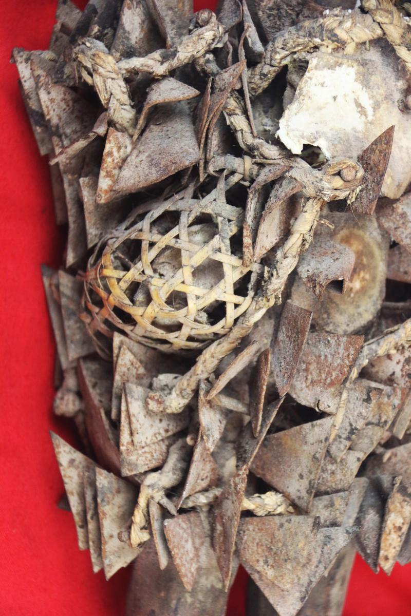 An Absolutely Superb Esoteric Antique Witchcraft Fetish Statue. An African Kongo Witch Doctor's Nail-Fetish Figure, A Voduo {Voodoo} Nkondo Nkisi. Historically Much Feared by Victorian Missionaries as Instruments of Sorcery. Made by The Tribal Nganga