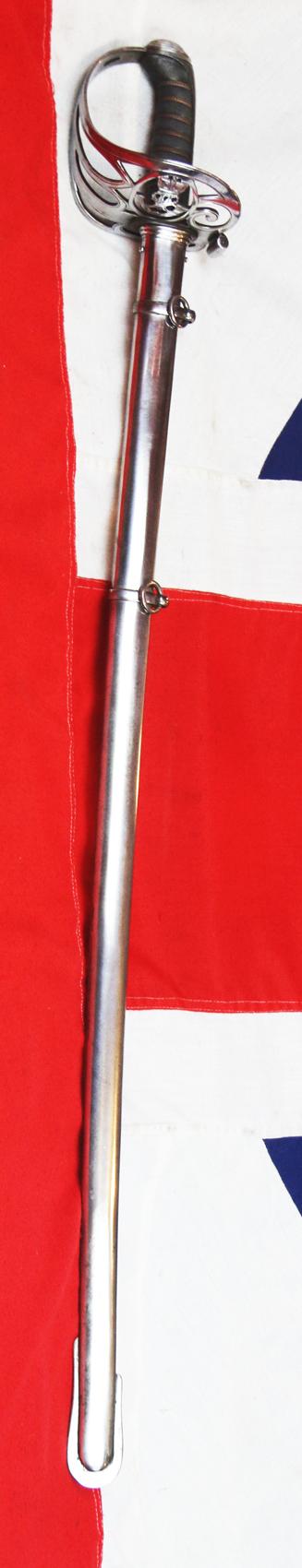 A Wonderful Quality, Original, Victorian, Deluxe Grade Antique Light Infantry Rifles Officer's Combined Combat and Dress Service Sword. In Excellent Plus Condition.