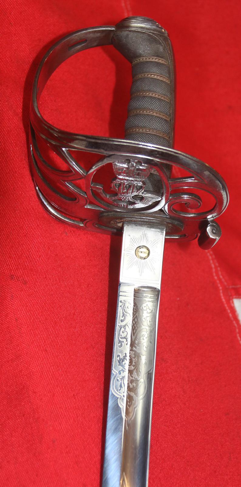 A Wonderful Quality, Original, Victorian, Deluxe Grade Antique Light Infantry Rifles Officer's Combined Combat and Dress Service Sword. In Excellent Plus Condition.