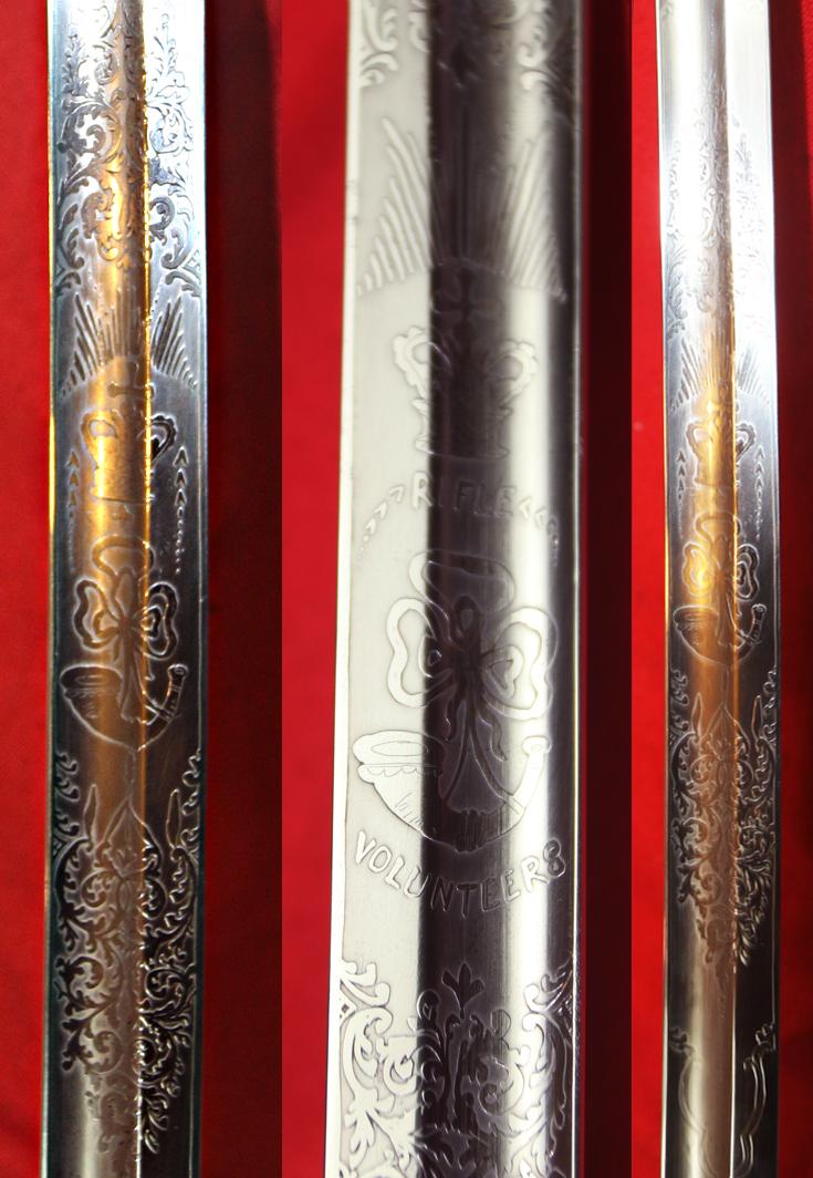 A Wonderful Quality, Original, Victorian, Deluxe Grade Antique Light Infantry Rifles Officer's Combined Combat and Dress Service Sword. In Excellent Plus Condition.