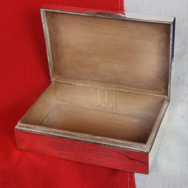 A Superb Solid Sterling Silver Cigarette & Cigar Box, Early H.M. Queen Elizabeth IInd Period With The Crest of the Royal Borough of Windsor, & The Castle