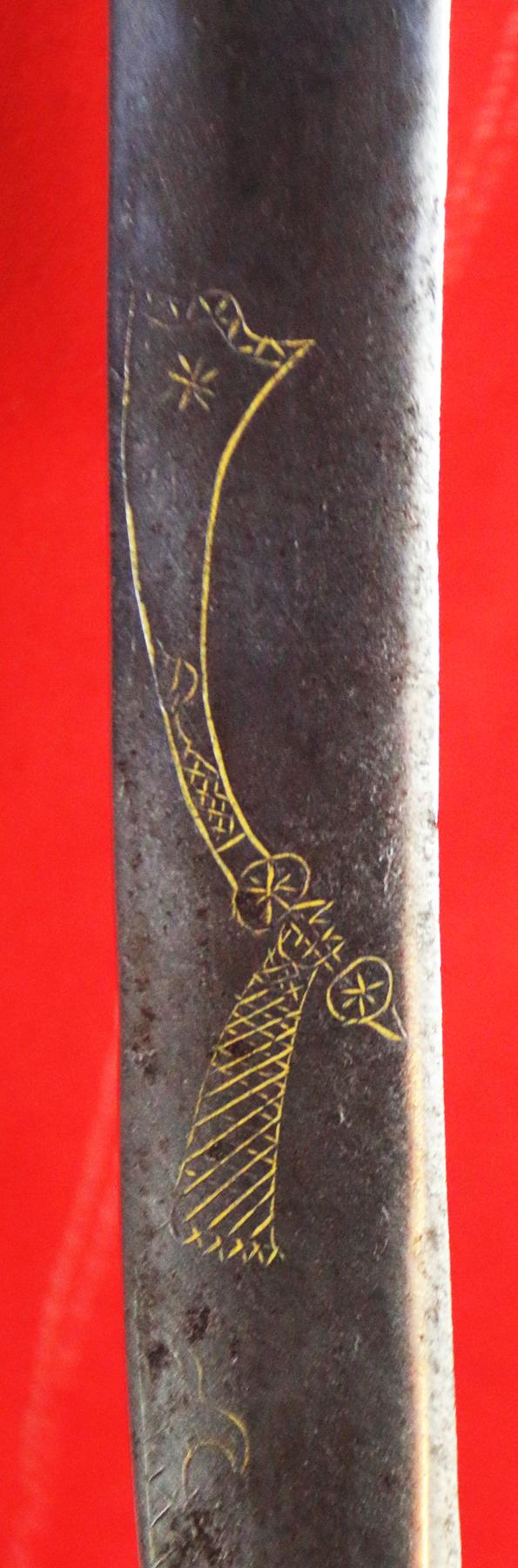 A Most Rare 18th-19th Century Nepalese Battle Kora With Highly Unusual Distinctive Flared Gold Inlaid Blade and Inside Cutting Edge and Skull Crusher Pommel