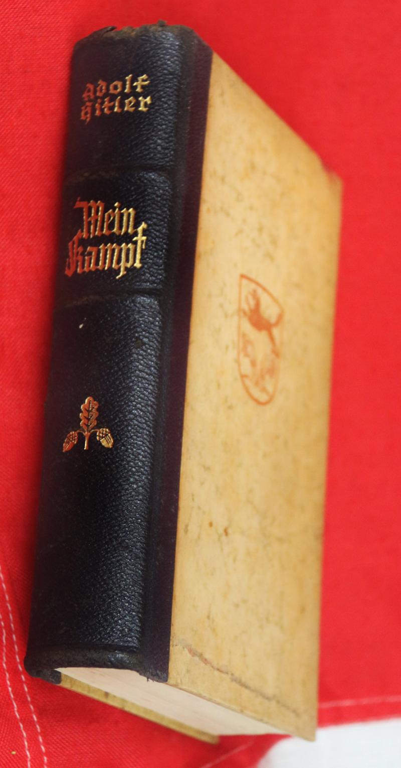 A German 'Wedding Gift' Presentation Grade Adolf Hitler's 'Mein Kampf' Published in 1939. Presentation & Personally Signed by Dr. Wiard Bronleewe Burgomeister & SA District Leader of Peine