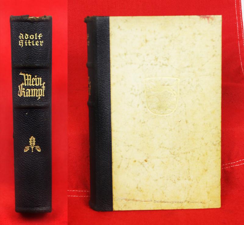 A German 'Wedding Gift' Presentation Grade Adolf Hitler's 'Mein Kampf' Published in 1939. Presentation & Personally Signed by Dr. Wiard Bronleewe Burgomeister & SA District Leader of Peine