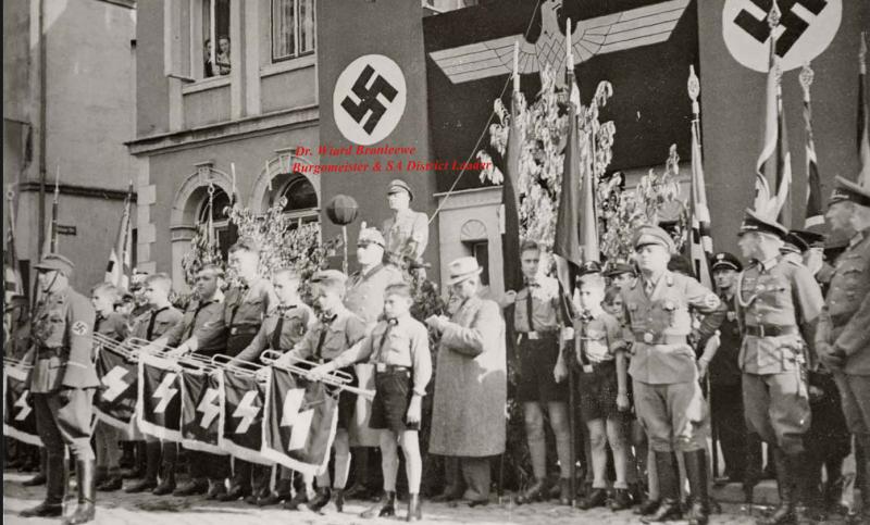 A German 'Wedding Gift' Presentation Grade Adolf Hitler's 'Mein Kampf' Published in 1939. Presentation & Personally Signed by Dr. Wiard Bronleewe Burgomeister & SA District Leader of Peine