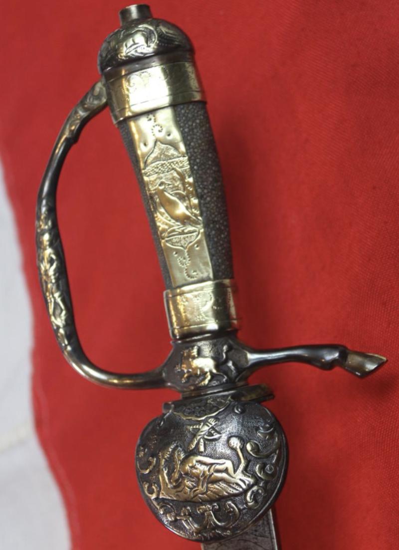 Very Rare Circa 1700’s Japanese Nagasaki Emigre Sword Maker. A ‘Sawasa’ Naval Hanger A Japanese Hangar in The European Style, For a Senior Officer of the Dutch East India Company ( the VOC). A VOC Naval Captain of A So Called ‘Black Ship’