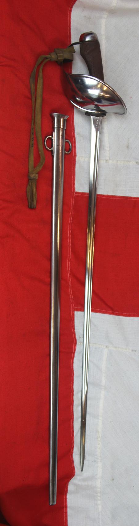 Superb, 1908 Pattern, Historical, British Cavalry Trooper's Sword by Mole & Wilkinson Sword Co. Issue of 1909. British Front Line Cavalry Issue, & 1918 Australian Light Horse Issue, Original 1918 Australian Light Horse Service Issue Buff Hide Sword Knot