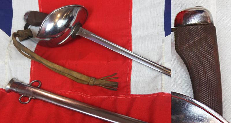 Superb, 1908 Pattern, Historical, British Cavalry Trooper's Sword by Mole & Wilkinson Sword Co. Issue of 1909. British Front Line Cavalry Issue, & 1918 Australian Light Horse Issue, Original 1918 Australian Light Horse Service Issue Buff Hide Sword Knot