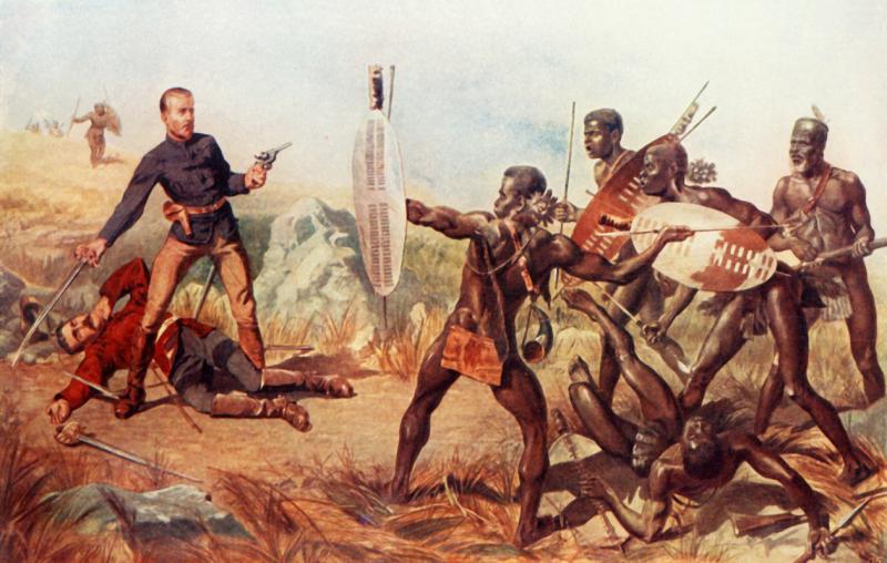 A Superb, Original, 1879 Zulu War Small Cow-Hide Zulu Shield. Likely A Zulu Iwahu Shield. From the Time Of Islandwana, Rorke's Drift and Ulundi. Souvenir of the Zulu War