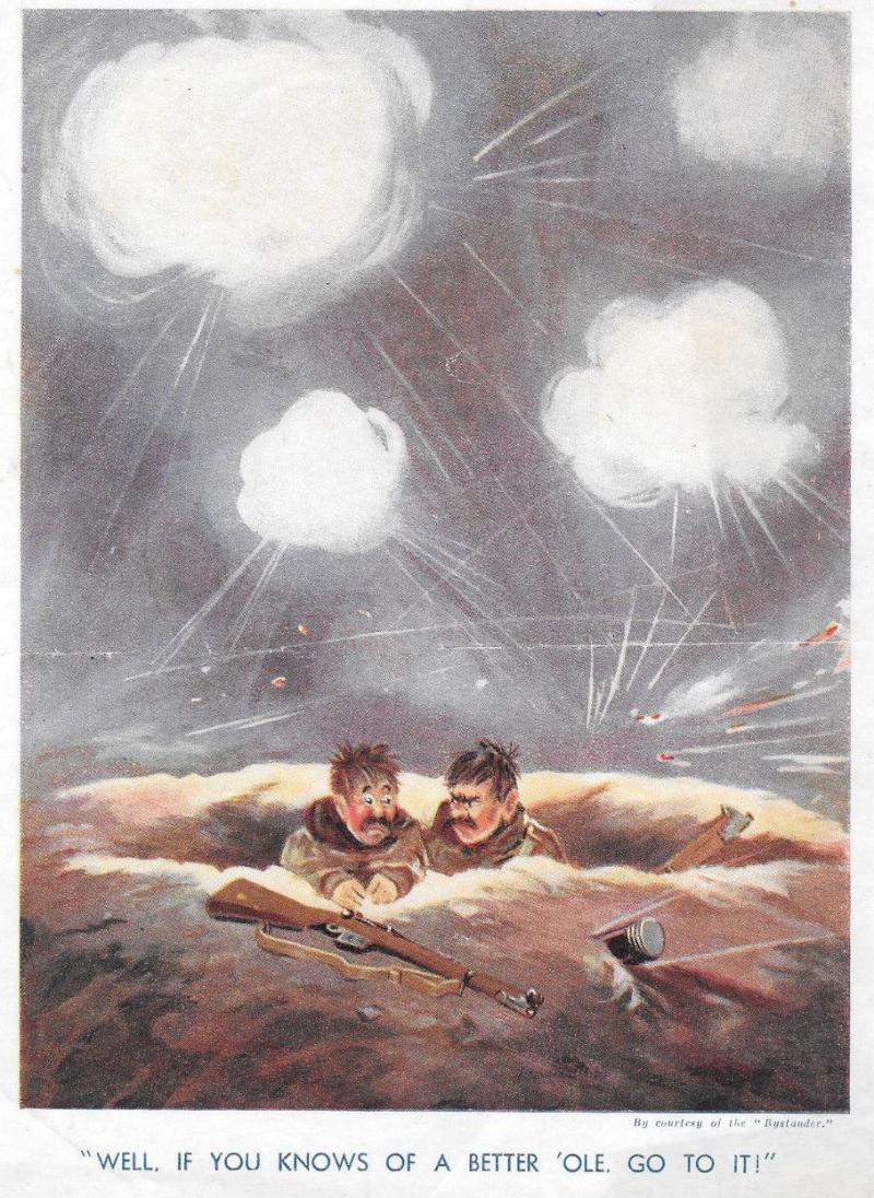 A Superb, Original, WW1 British Brodie 'Tommy' Combat Helmet. Veteran Painted With WW1 Cartoon & Theatre Character 'Old Bill'