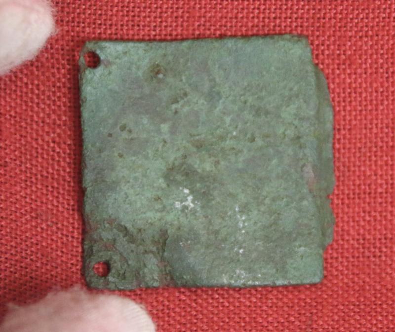 From Limoges, a Champleve Enamel Gilt & Bronze Sword Belt Plate of a Knight of King Henry II & Queen Eleanor of Aquitaine. Decorated With A Knight Combating A Beast with Spear and Shield . 1100's 'Opus Lemovicense' Crafted in Limoges, Aquitaine