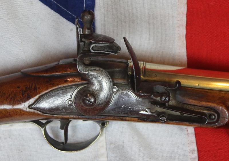 A Superb Finest Quality Large Royal Naval Sea Service Brass Cannon Barelled Flintlock Blunderbuss. Made by I Gore of The Minories, London. With Ordnance Crown Stamp. Land Pattern Brass Furniture. Circa 1760