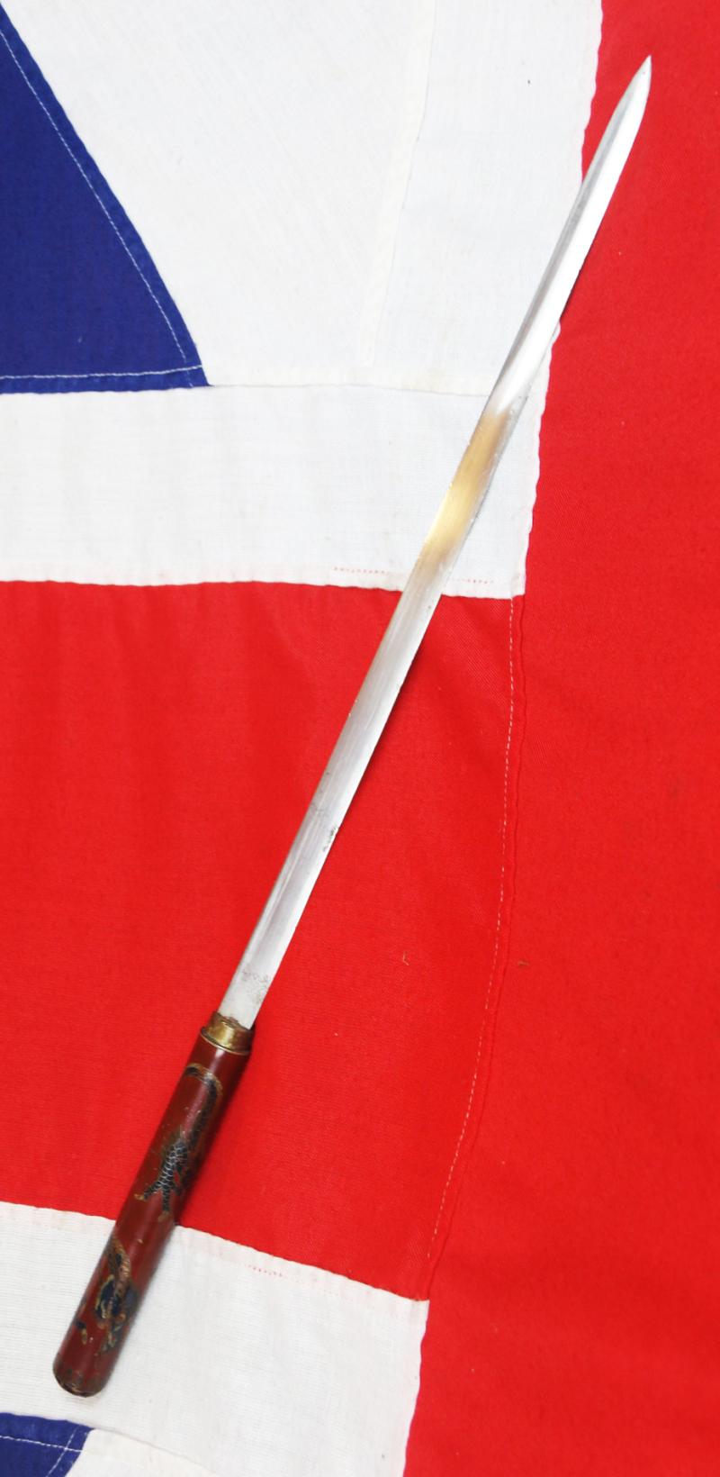 A Most Rare & Fabulous Original Antique Japanese Samurai Shikomizue Sword Stick With A Stunning Cloisonné Form Polychrome Urushi Lacquer Dragon Handle, Ken Form Mirror Bright Blade With Suguha Hamon