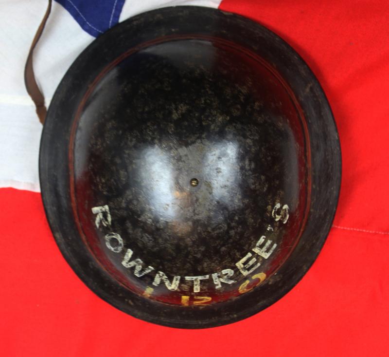 A Very Rare WW2, Factory Named 'Battle of Britain' & 'The Blitz' Period Rowntree's Factory Civil Defence Munitions Helmet. A Non Sparking Plasfort I R O Helmet, Used Before, During & After The 1942 Baedeker Raid in York. 9,500 Homes Destroyed