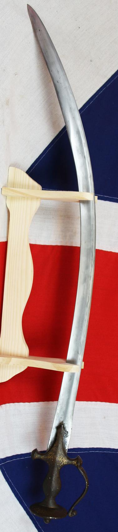 A Beautiful 17th-18th Century Sikh Tulwar With Gold Inlaid Royal Hilt & Seal Stamped Blade, With Double Crescent Armourer’s Marks. It Has Just Returned From Expert Museum Grade Conservation, Polishing & Etching of The Blade To Reveal Its Stunning Pattern