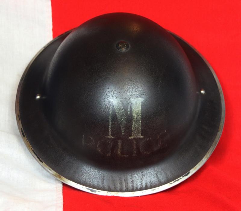 An Original WW2 Battle of Britain and the Blitz Period British Police 'Messenger' Brodie Pattern Helmet