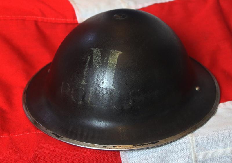 An Original WW2 Battle of Britain and the Blitz Period British Police 'Messenger' Brodie Pattern Helmet