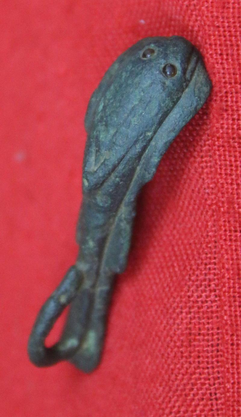 Roman-British Cobra Head Brooch, With Amber Glass Eyes. Combined With A Swan's Neck and Head Loop Ist - 2nd Century AD.1900 to 2000 Years Old