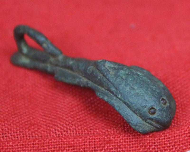 Roman-British Cobra Head Brooch, With Amber Glass Eyes. Combined With A Swan's Neck and Head Loop Ist - 2nd Century AD.1900 to 2000 Years Old
