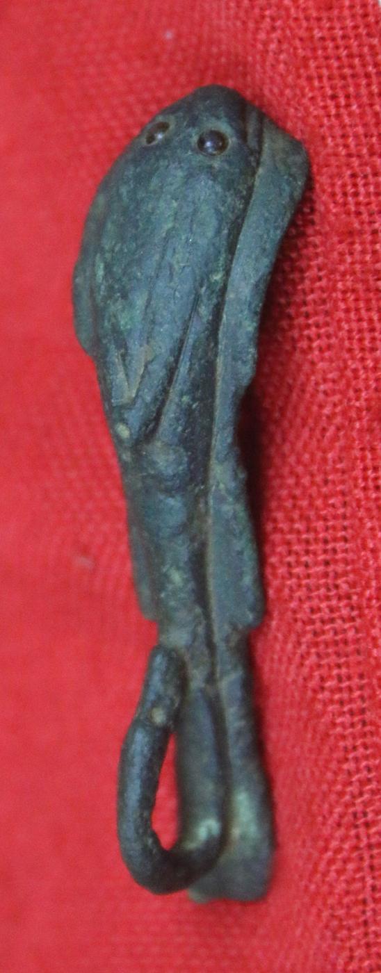 Roman-British Cobra Head Brooch, With Amber Glass Eyes. Combined With A Swan's Neck and Head Loop Ist - 2nd Century AD.1900 to 2000 Years Old