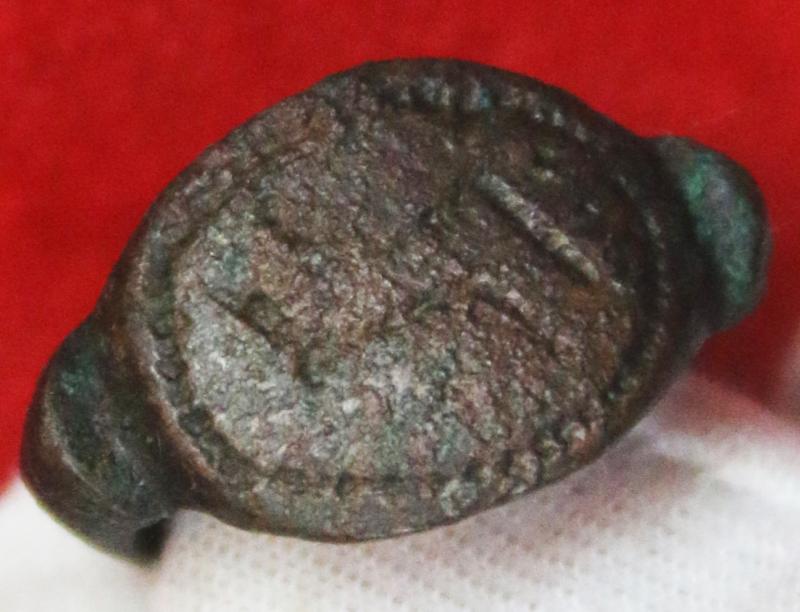 A Stunning Ancient Roman Ist Century AD, Galloping Cavalry Soldier on Horseback, Stylized Intaglio Engraved Bronze 'Status' Seal Ring.