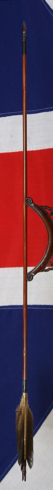 A Delightful & Beautiful Early to Mid Edo Period 1598-1863 Samurai War Arrow. A Tagari-Ya Of Yadake Bamboo, With Sea Eagle Flights and Traditional Tamagahane Steel Head In Incredibly Rare Stunningly Beautiful Polish