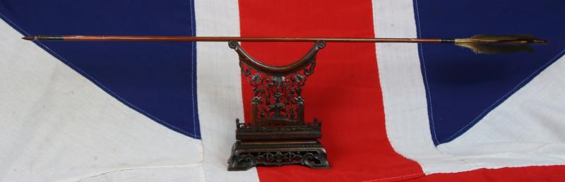 A Delightful & Beautiful Early to Mid Edo Period 1598-1863 Samurai War Arrow. A Tagari-Ya Of Yadake Bamboo, With Sea Eagle Flights and Traditional Tamagahane Steel Head In Incredibly Rare Stunningly Beautiful Polish