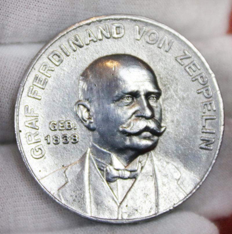 A Rare Aeronautical Medal, Dated 1912, Of The Zeppelin Z3 {AKA LZ12}, Count von Zeppelin Friedrichshafen to Hamburg Flight. Showing The Flight Over The Bismark Memorial
